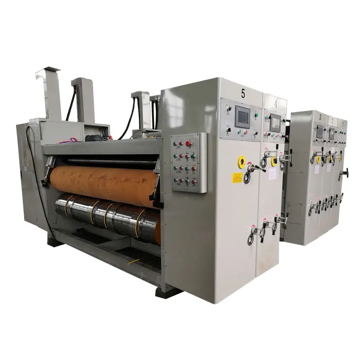 
5 ply corrugated box flexo printer rotary slotter die cutter machine 