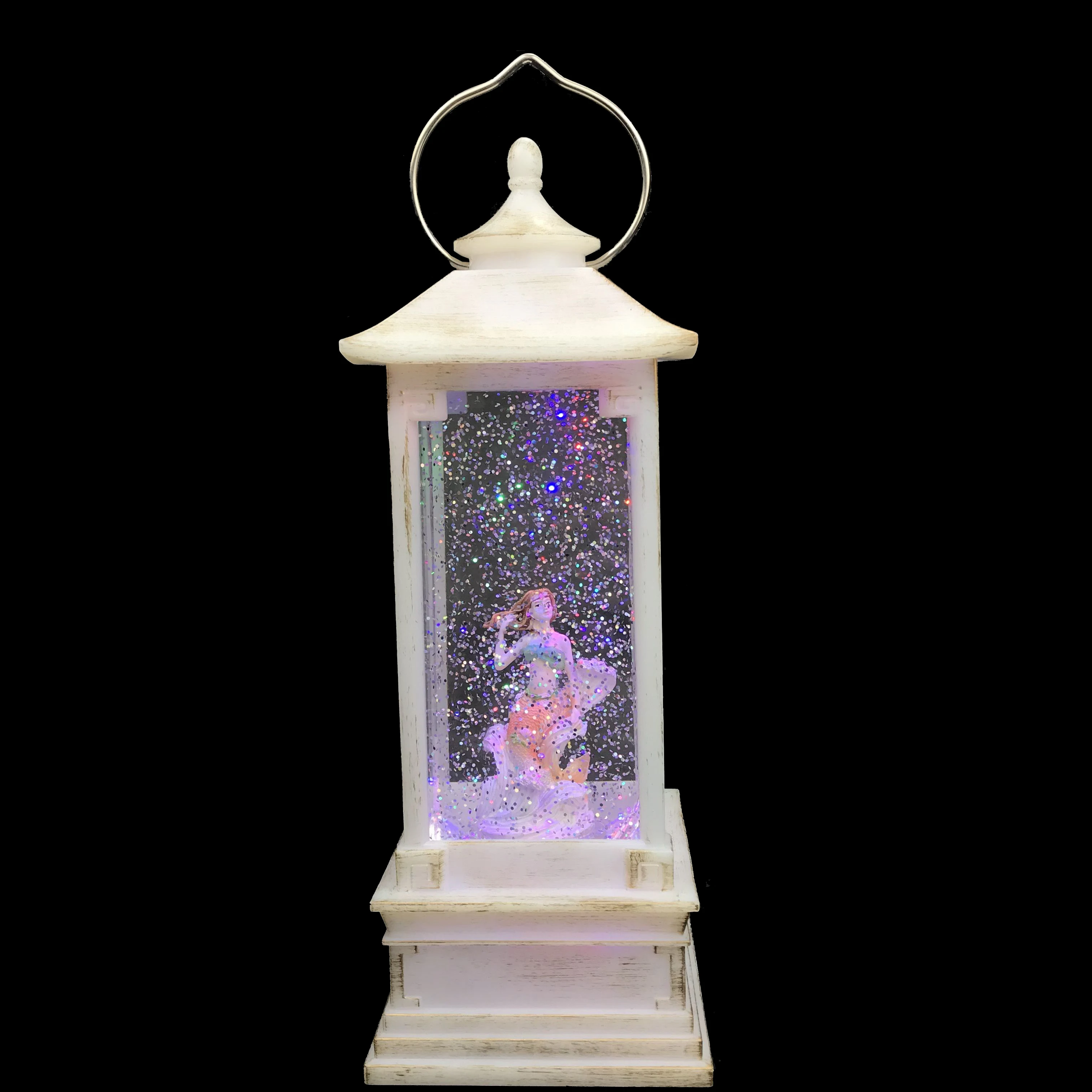 battery operated custom snow globe lighted glitter plastic high quality Ocean series new home decoration