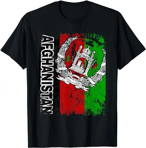 Wholesale Afghanistan Country Map Flag T-Shirt Print on Demand Custom Afgan Design Shirt Sublimation Round Neck Cotton Tees