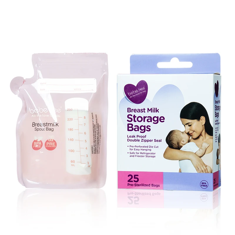 Custom BPA Free Pre Sterilized Breastfeeding Moms Popular Reusable Zip Baby Breast Milk Storage Bag