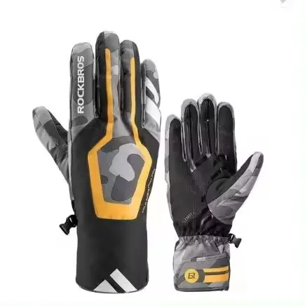 Men Winter Windproof Cycling Gloves MTB Road Bike Waterproof Warm Full Finger Bicycle Gloves Ski gloves