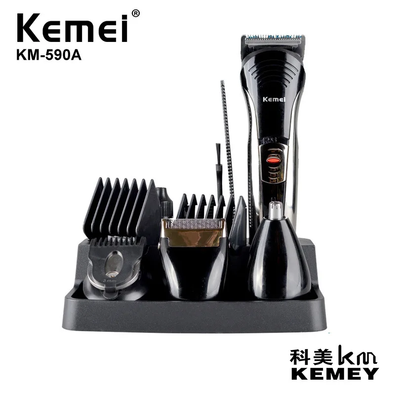 
Kemei KEMEI KM-590A hair clipper, razor, chest hair cutter, nose hair cutter, 7-in-1 multifunctional electric clippers 