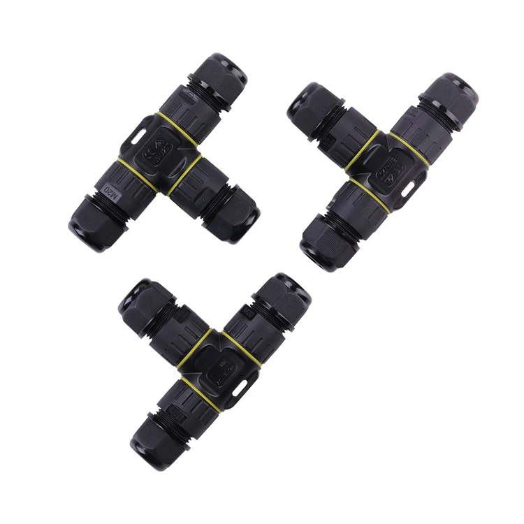 Высокая производительность на открытом воздухе IP68 водонепроницаемый пластиковый низкого напряжения T распределительная разъем