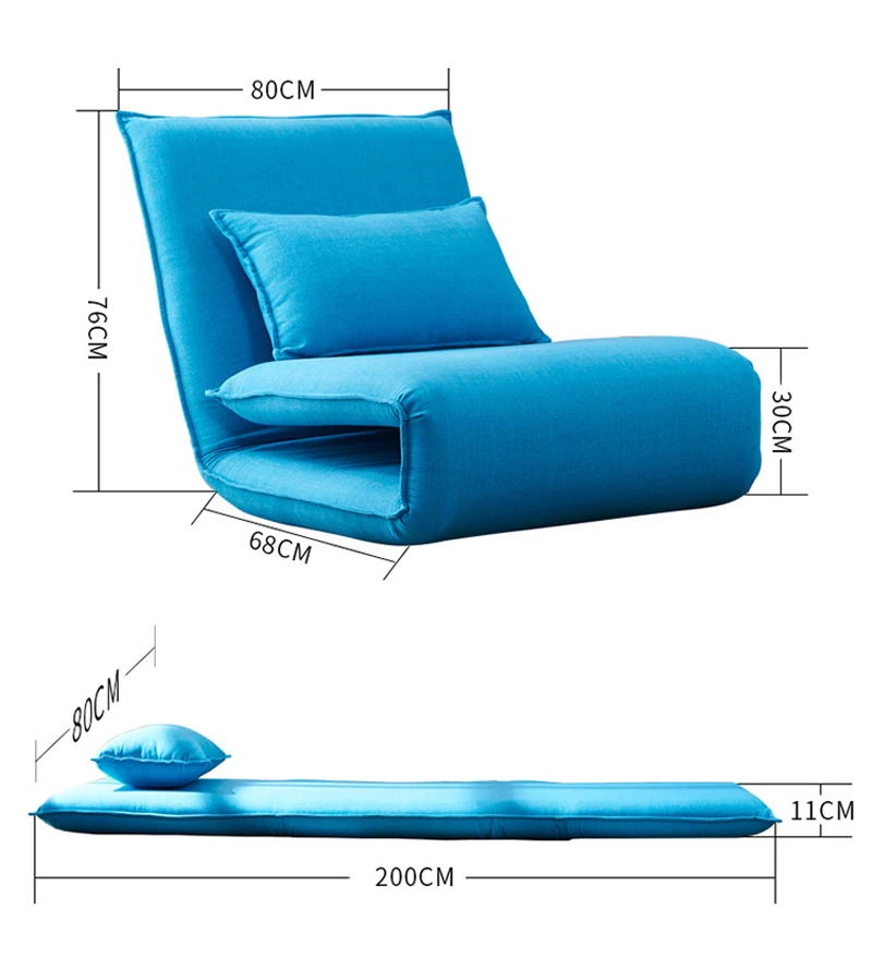 Одноместный складной диван-кровать из ткани Futon для гостиной