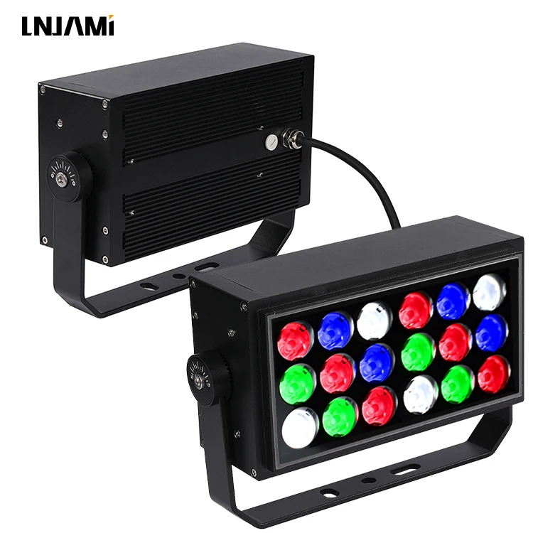 Наружный светодиодный прожектор LNJAMI IP65 36 Вт 54 Вт, квадратный DMX RGB для ландшафта, фасадный наружный прожектор