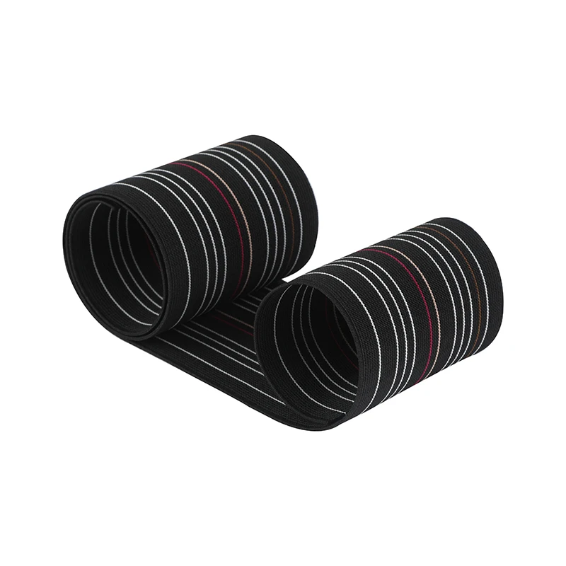 
Custom wholesale fashion super wide stretch jacquard striped webbing 