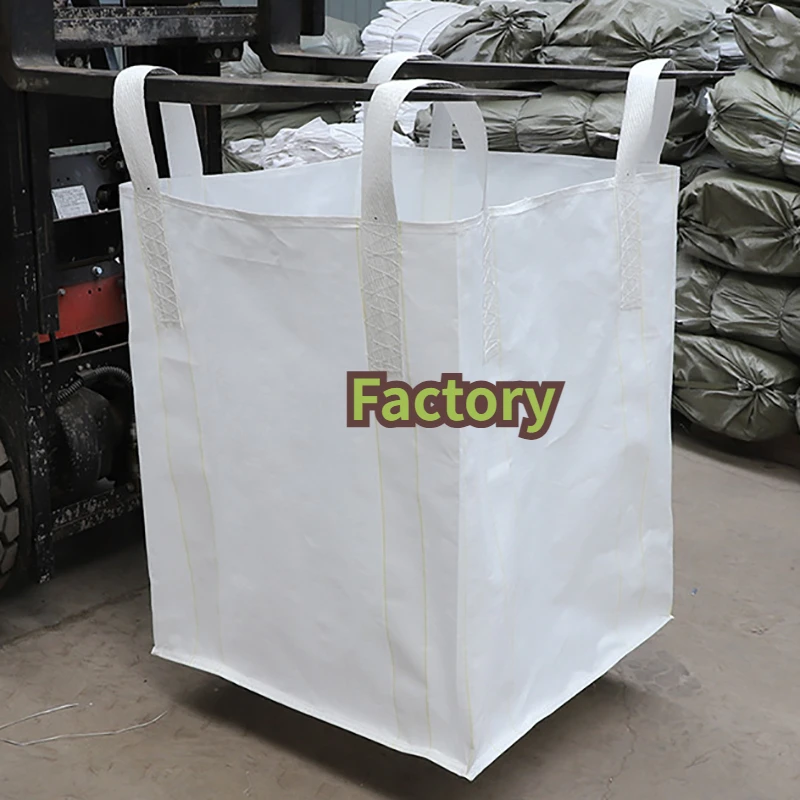 FIBC Jumbo Top Full Open Flat Bottom Agricultural 1 Ton Bulk for Construction Sand Industrial Construction Fibc Bags