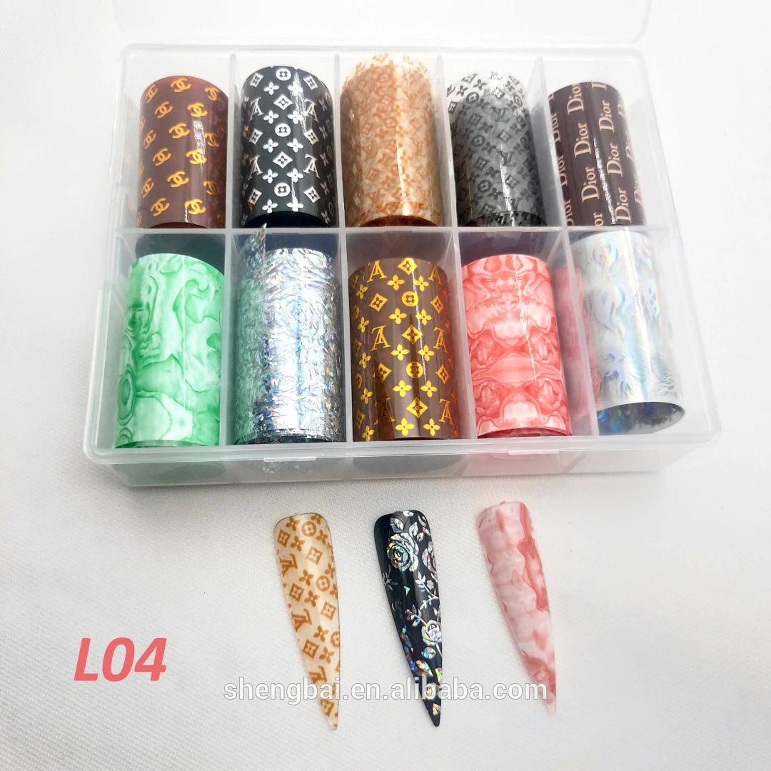
Hot new colorful glitter DIY nail art transfer paper decal 4x100cm S28 nail foil stickers 