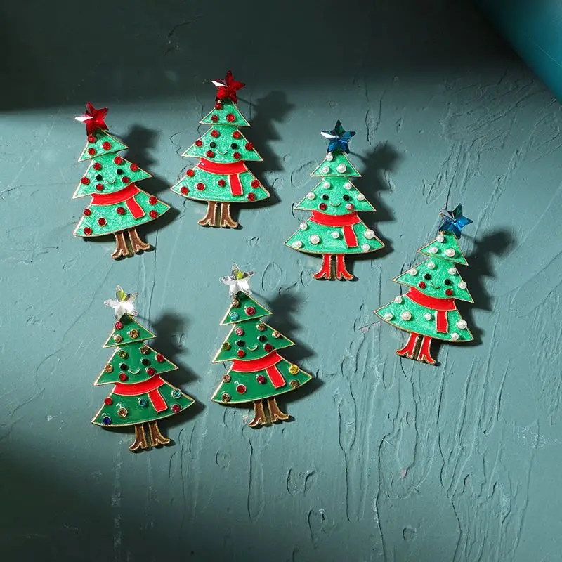 hot Star Products Hot Selling Wholesale Jewelry Gold christmas tree earrings christmas santa bell reindeer tree earrings women