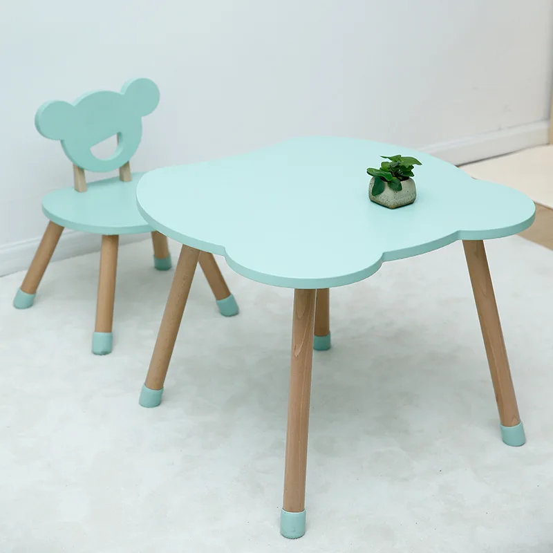 Wooden Montessori Nursery Study Desk Chair Set Preschool Classroom for Kindergarten Daycare Center Furniture School Gym Use