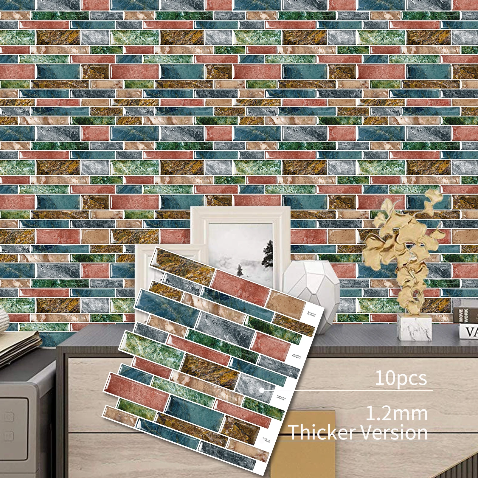 Pink mosaic subway tile self-adhesive Tiles home Bathroom living room bedroom decor kitchen 3D Tile wallpaper