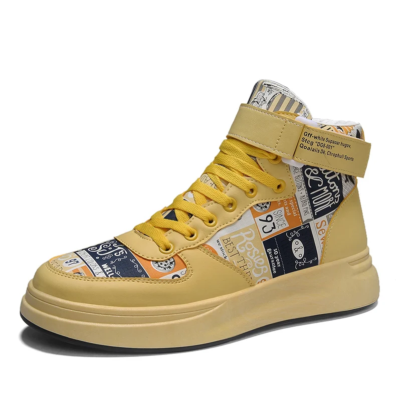 High quality autumn high help Beijing opera mask sports and leisure tide shoes Chinese style fashion street personality shoes