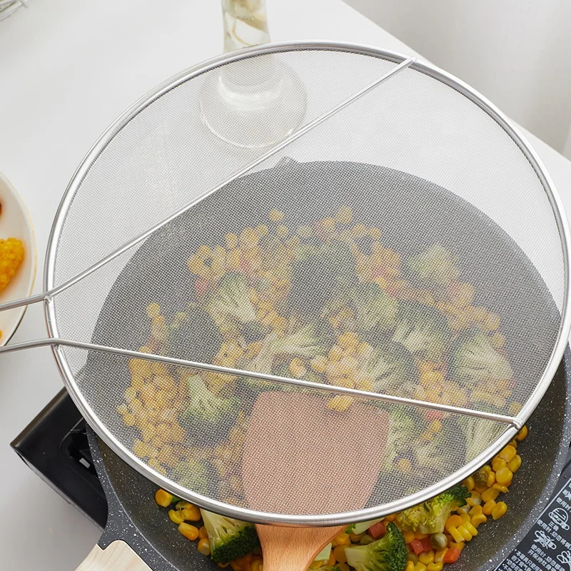 Food grade stainless steel fine mesh food Strainer frying cooking tools oil draining skimmer for kitchen cookware