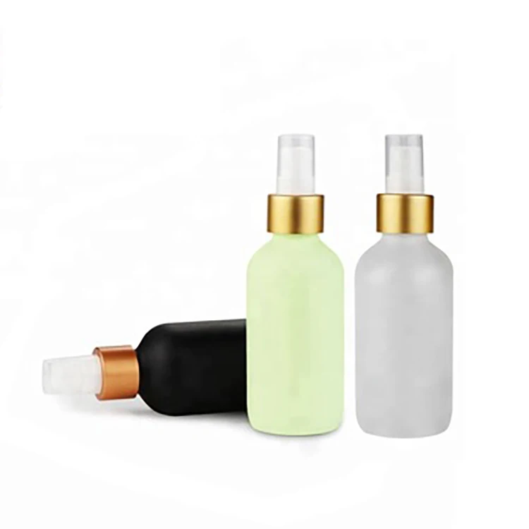 
Label Printing 30ml 60ml Frosted Boston Round Glass Essential Oil Bottles With White Spray Pump and Silver Ring for Cosmetic  (62108038216)