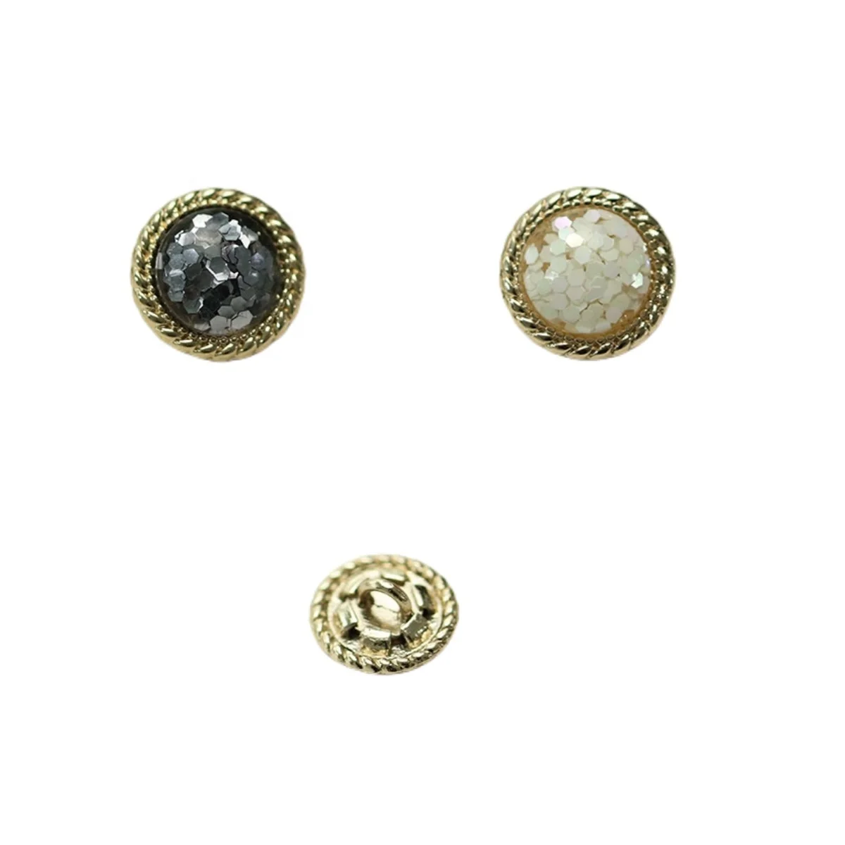 New pearlescence resin shell plastic metal oil powder shank AB color button sewing on for tweed knitting coat sweater clothing