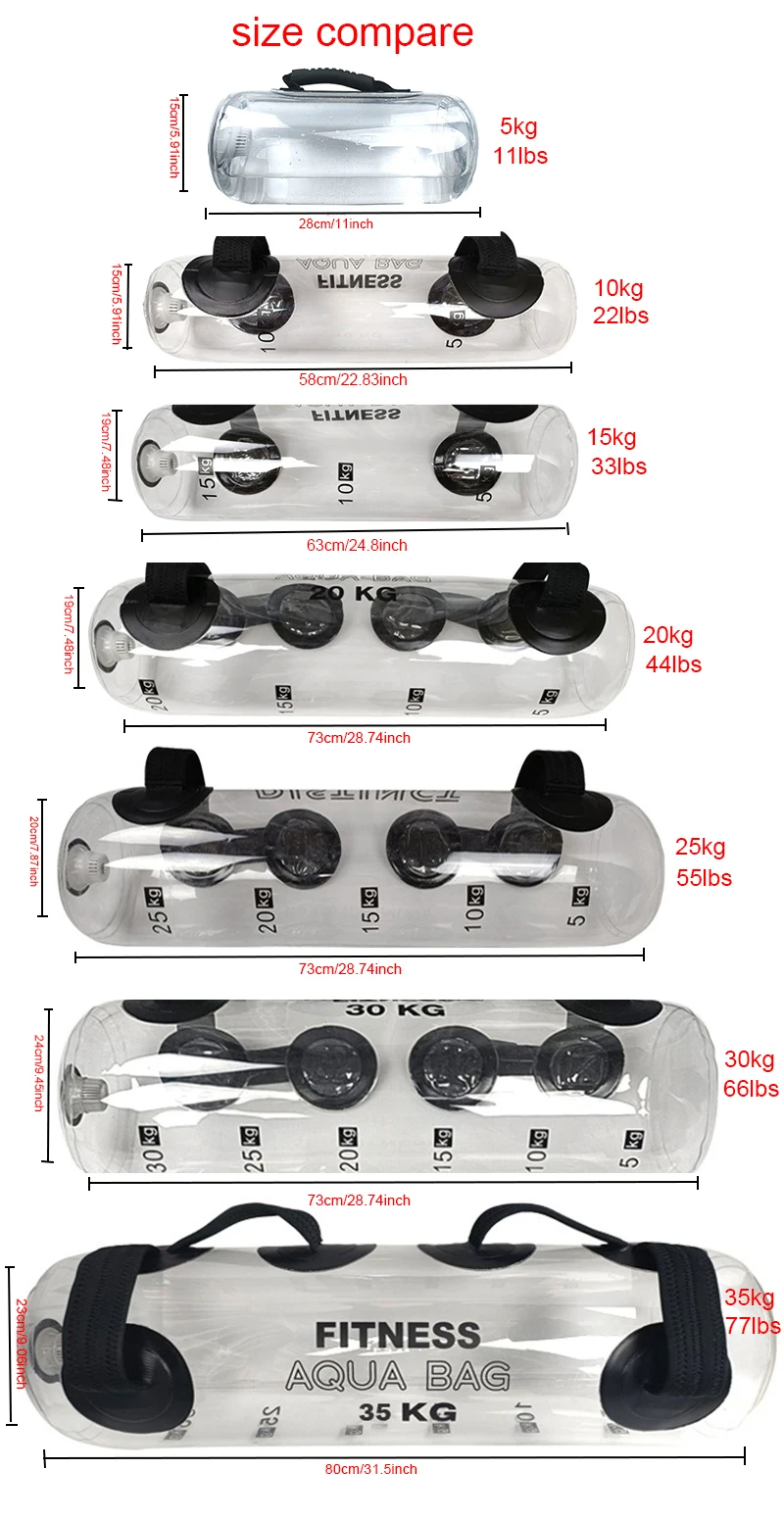 Fitness Equipment Strength Training Weight Lifting Bag Aqua Water Power Ball Gym Center or Home Use Aqua Training Water Bag