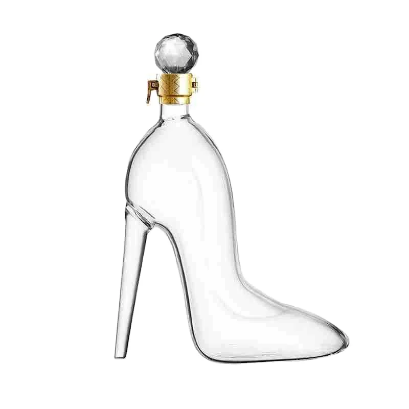 Wholesale Glass Whiskey Decanter 750ML Hot Sell High Heel Decanter Set Glass Decanter Whiskey