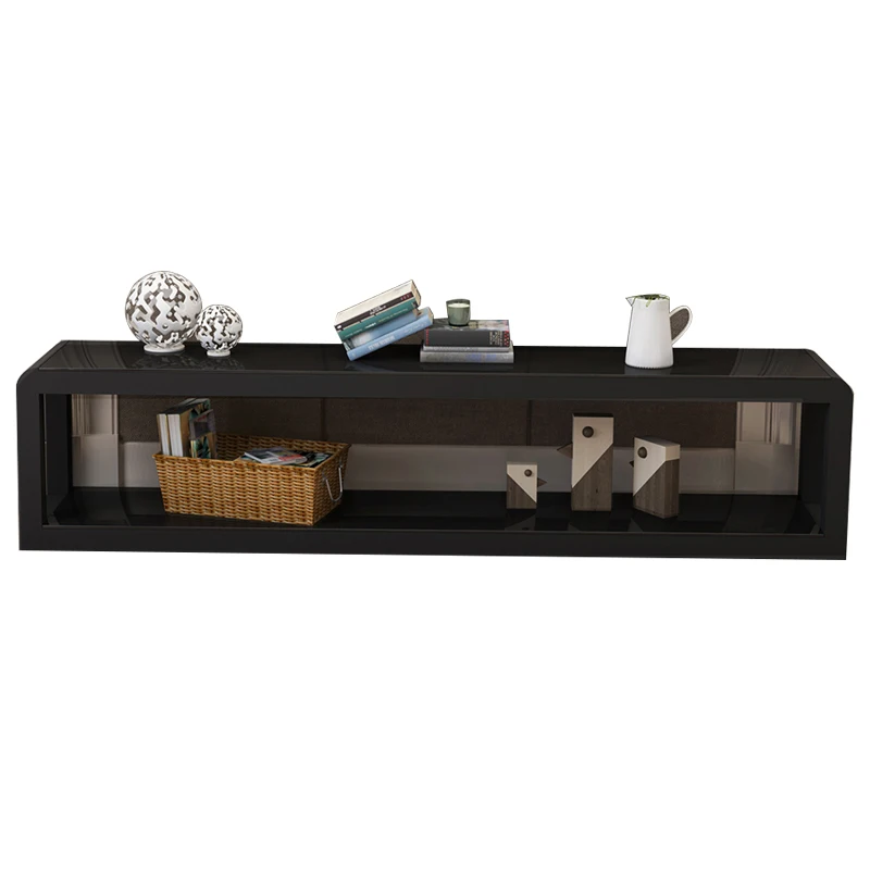 
High quality cheap glass table top steel structure solid TV cabinet 