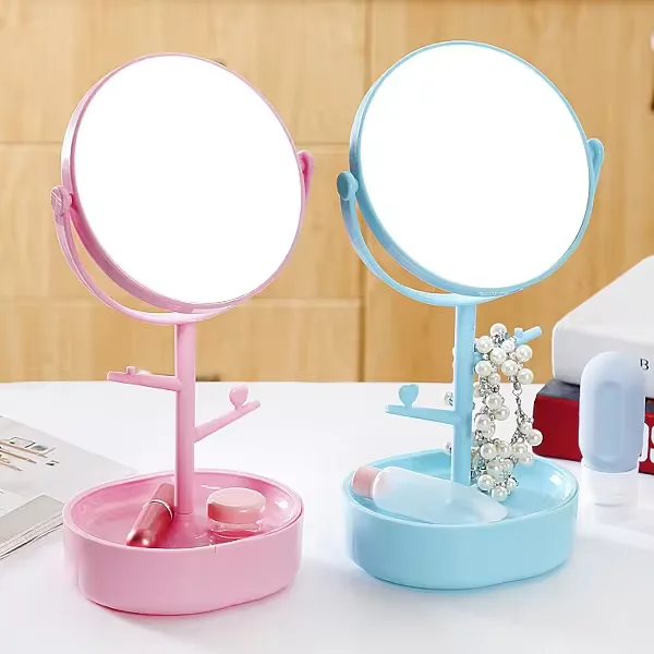Fashion Table Makeup Mirror with Storage Case for Cosmetics