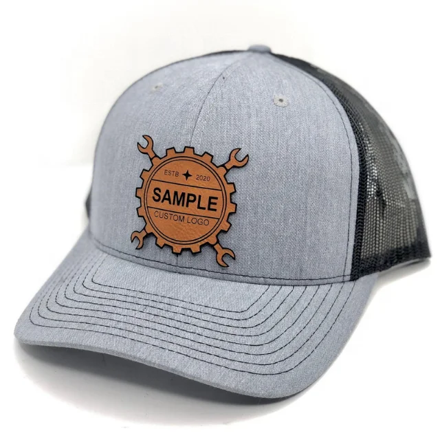 Factory Customized Shape Sew On Iron On Self Adhesive Brand Name Logo PU Leather Patches For Hat