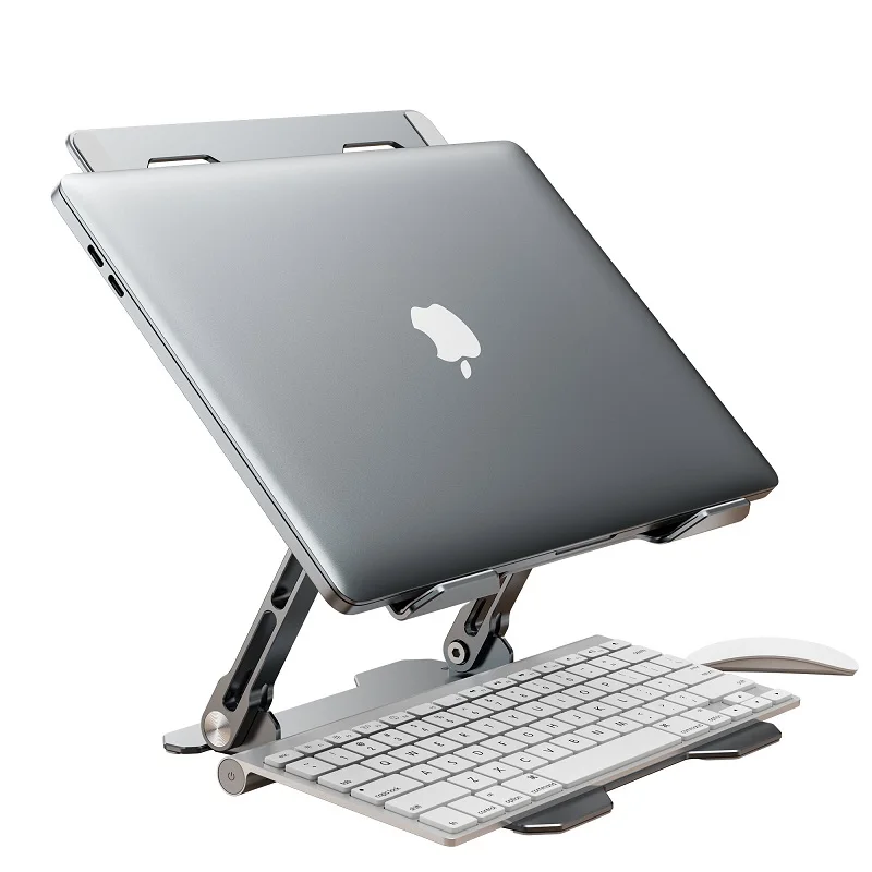 Best Selling Foldable Aluminum Laptop Stand OEM Portable Ergonomic Adjustable Computer Riser Metal Stand Notbook Holder