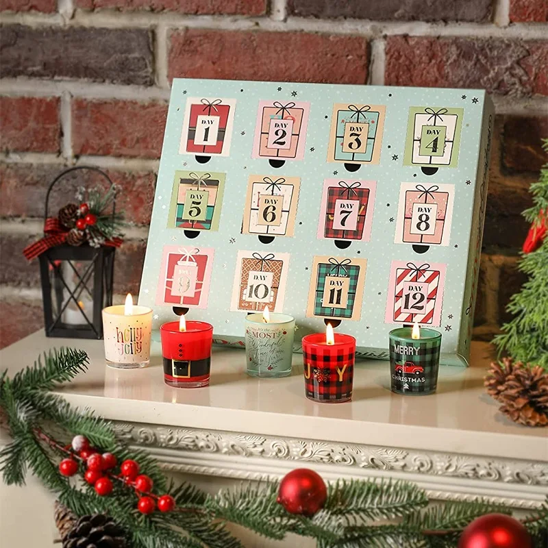 Huaming Aesthetic Short Aroma Therapy Candle Set Perfume Soy Wax Christmas 12 pcs Scented Handmade Candles with Unique Scent