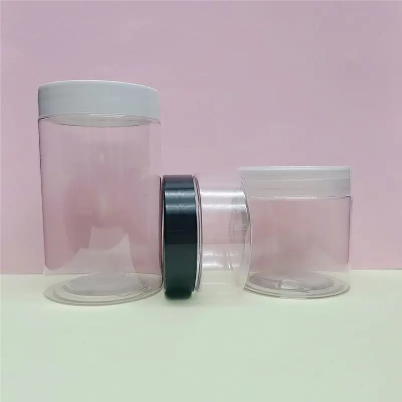 
Wholesale 100Ml 300Ml 500Ml 800Ml 1000Ml Transparent Sealed PET Plastic Jar Packaging With Lid For Food Honey Candy Nut 