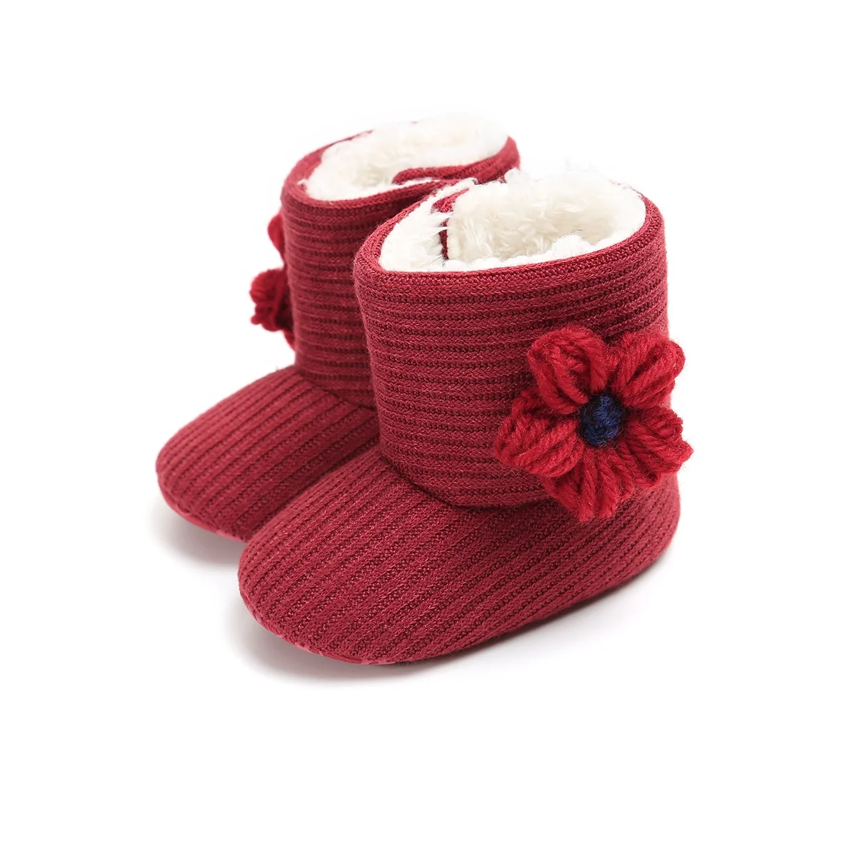 High Quality Knitted Newborn Cotton Infant Flower Custom Toddler Girl Baby Booties