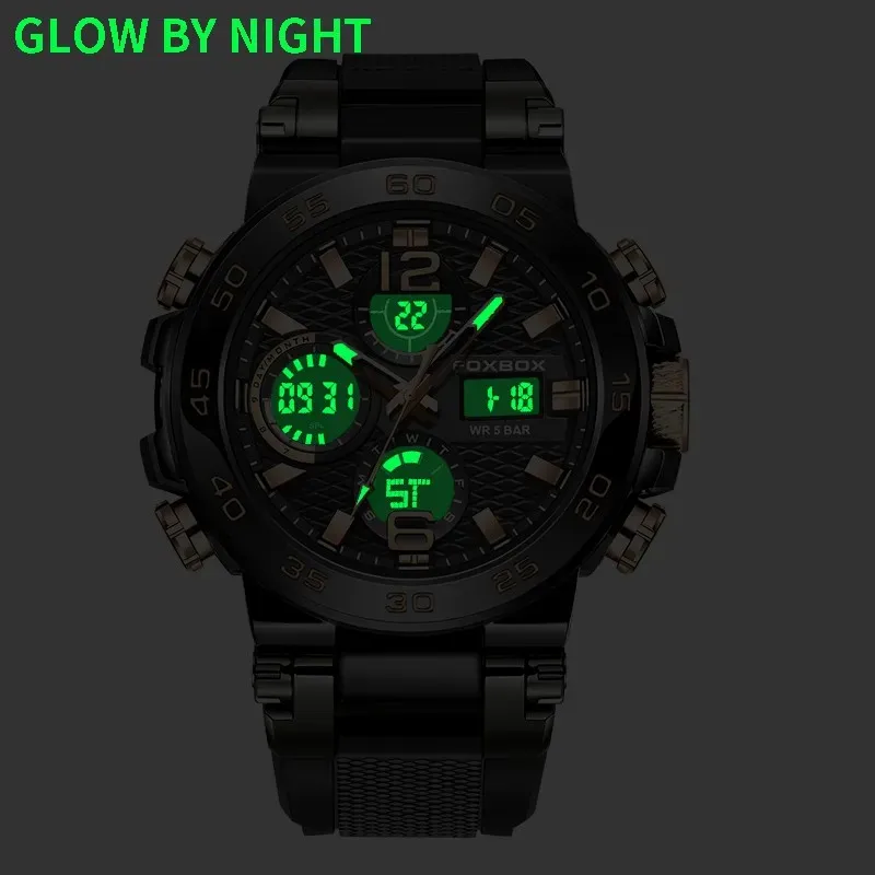 LIGE FB0033 Top Brand Men Watch Fashion Sport Digital Watch Montre Hommes Business Waterproof Dual Display LCD Quartz Watch