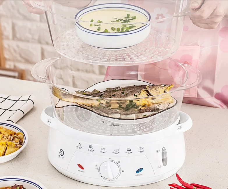 1 to 3  layers Electric Steamer 304 Stainless steel Electric Steam Pot Steamer cooking