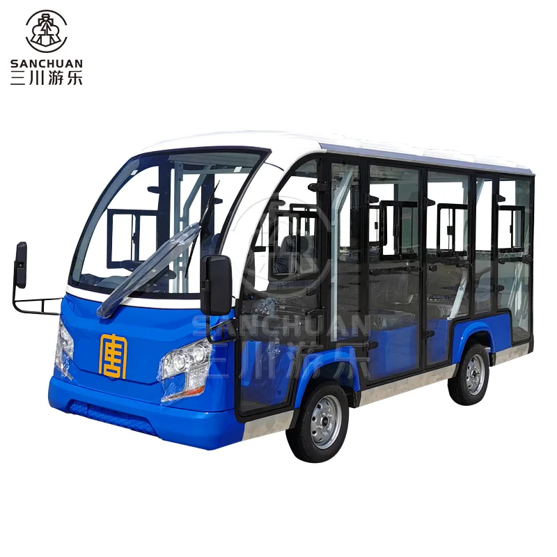 11 Seater Customized Sightseeing Car Shuttle Bus Enclosed Electric Vehicle For Outdoor Playground