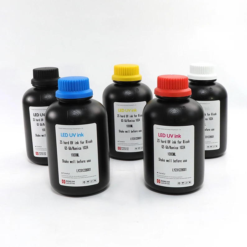 ZSink 1000ml hard flatbed printer uv curable ink for Epson i3200 /Ricoh G5 G6/ Konica 1024 print head