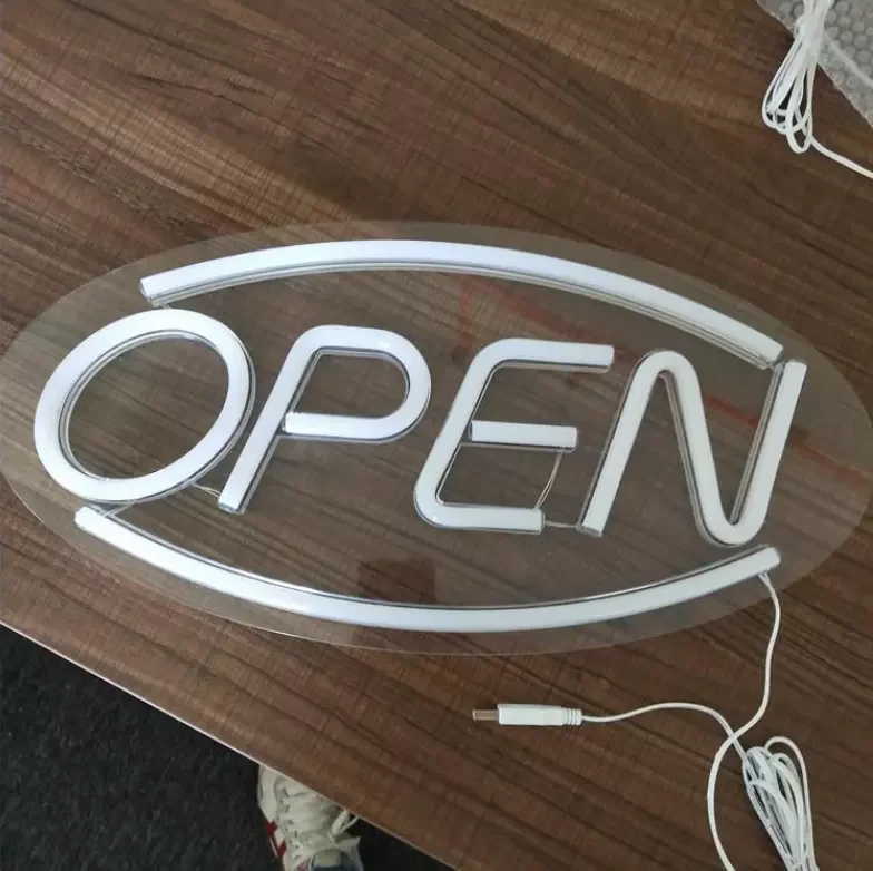 Novel Advertising Signboard Acrylic Neon Light Usb Powered Custom Led Open Neon Sign For Wall Store Business Bar Cafe Shop Decor