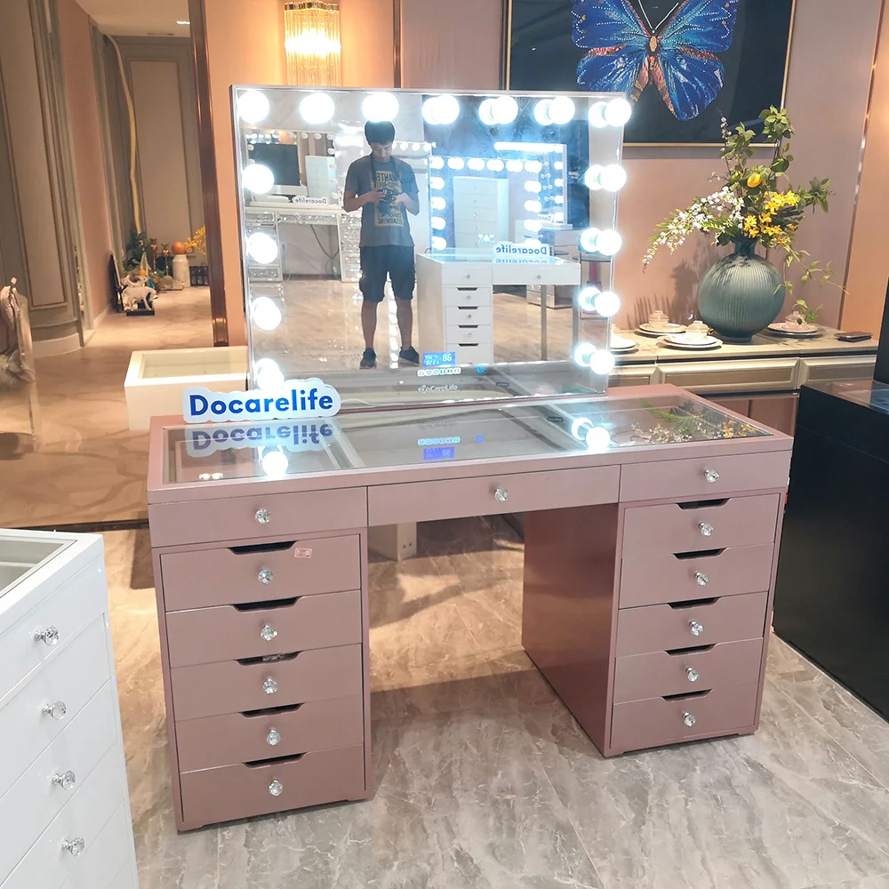 Stock in US! Docarelife Girls Dressers Berdroom Furniture Cosmetic Vanity Table Makeup Dresser with