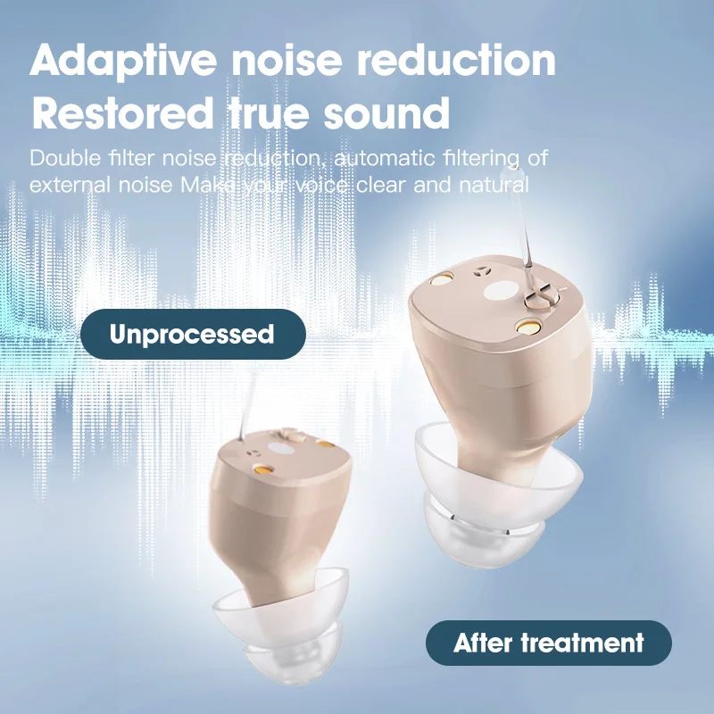 intelligence noise reduction  hearing aid device rechargeable hearing aids Digital Invisible Wireless Amplified Headphone In ear