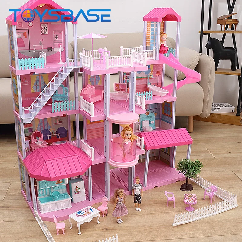 kids Casa De Muneca Grande Doll House Accessories Princess Miniature Doll House Furniture