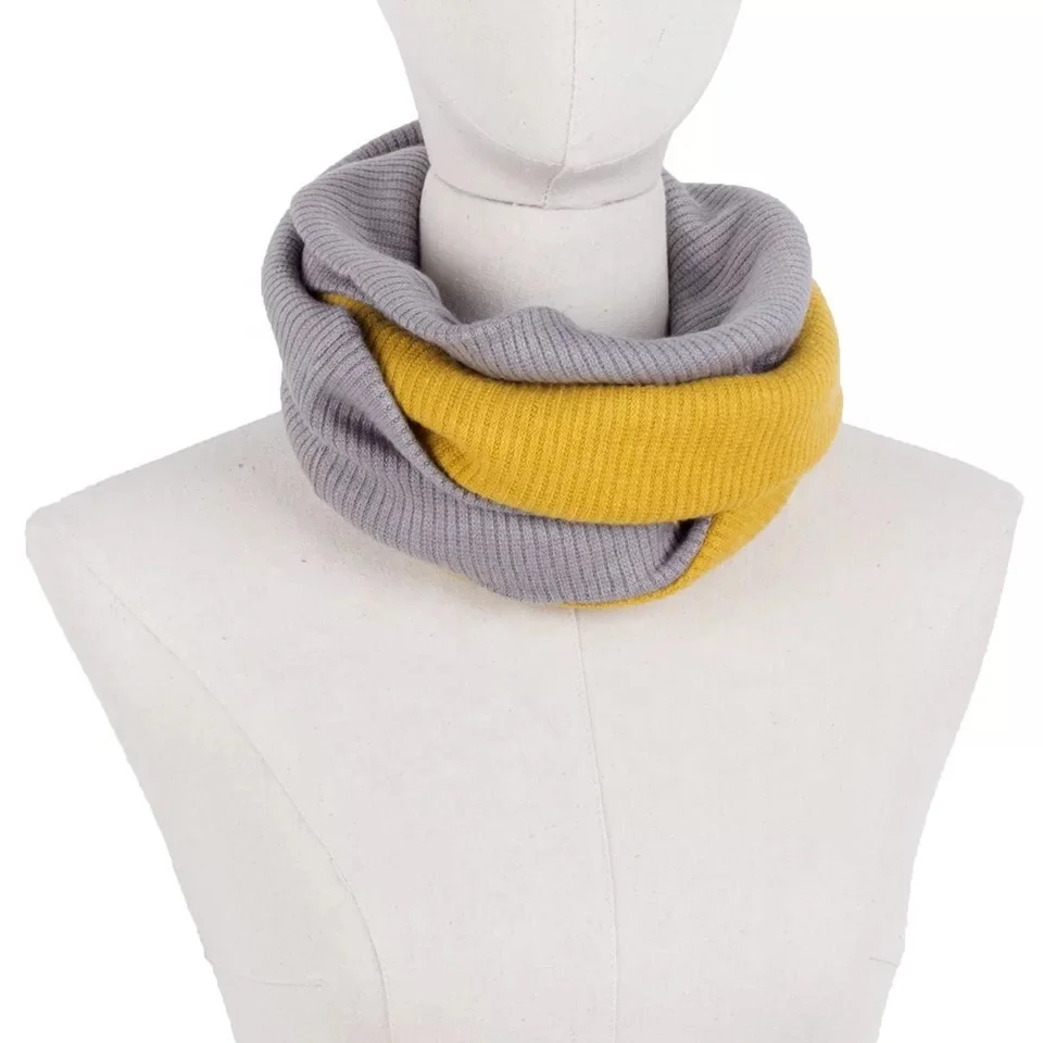 New type neck warmer snood casual lady fashion snood two tones plain circle knitted infinity  for woman