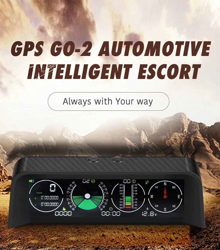 Vjoycar Auto Inclinometer Pitch Angle Alarm Off-road Latitude Longitude Display S90 Gps Slope Meter HUD