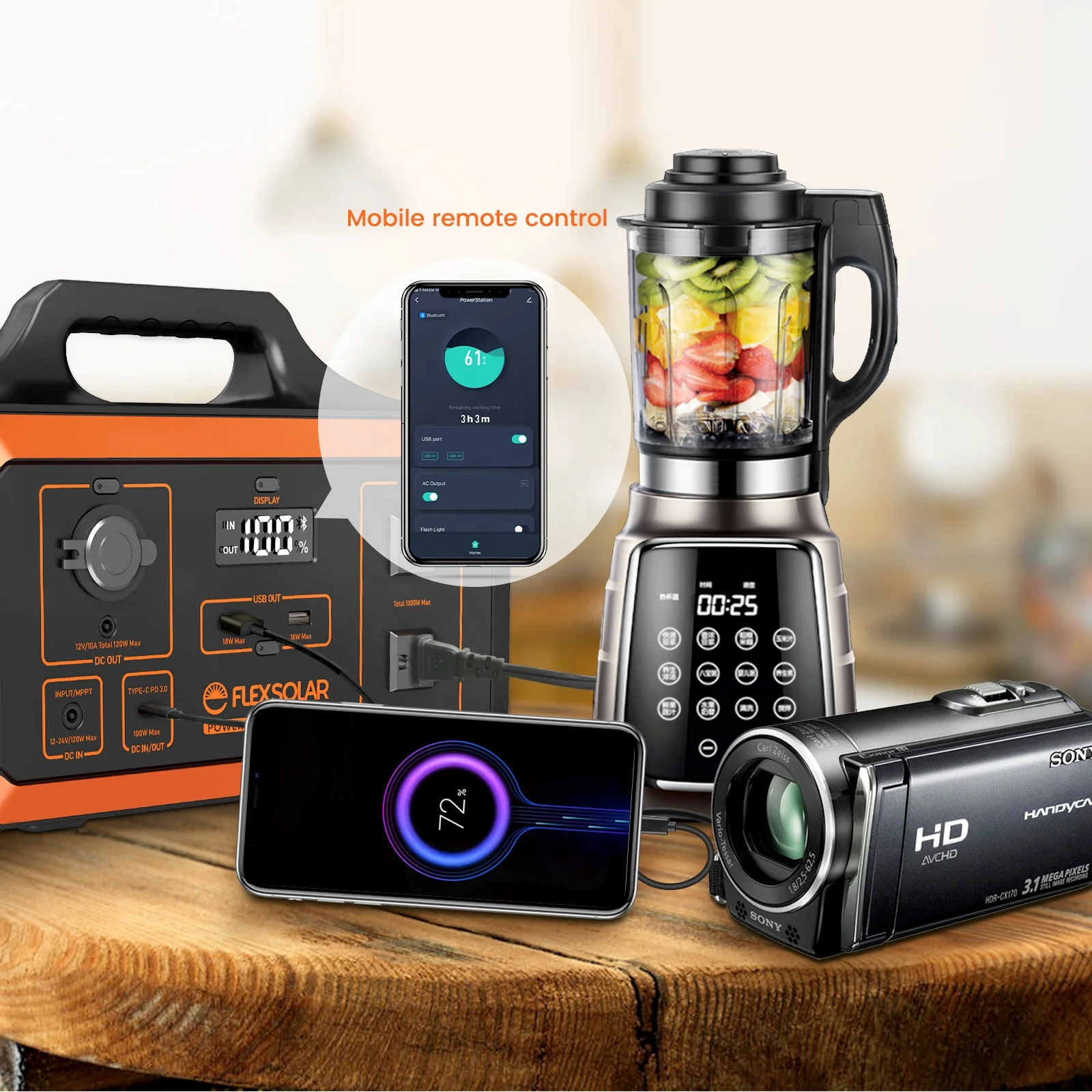 1000WH portable power station for outdoor & home power with 110V, 100V, 230V for different countries