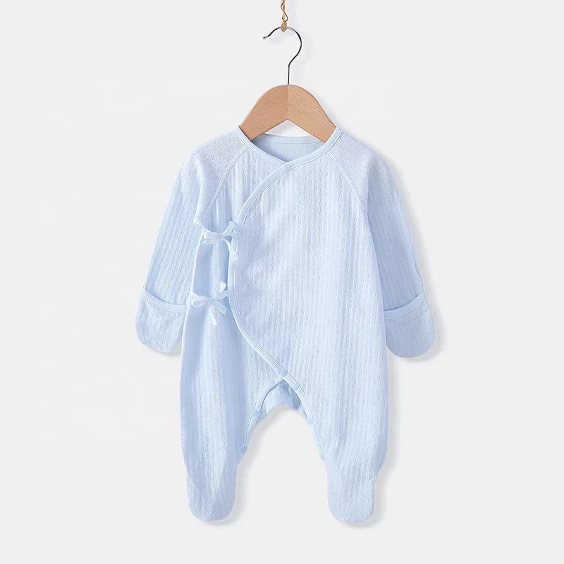 Wholesale custom kimono style baby 2-pack cotton footed sleep and play rompers baby sleep romper