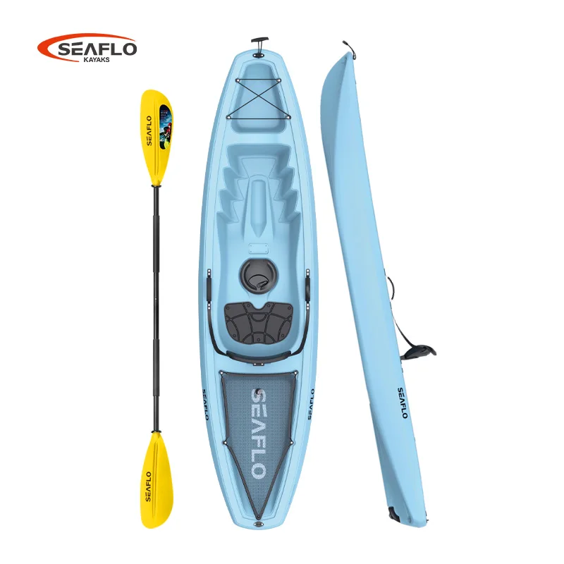SEAFLO hot sale travel camping hiking rafting china fishing kayak supplier sit on single water kayak with trailer optional