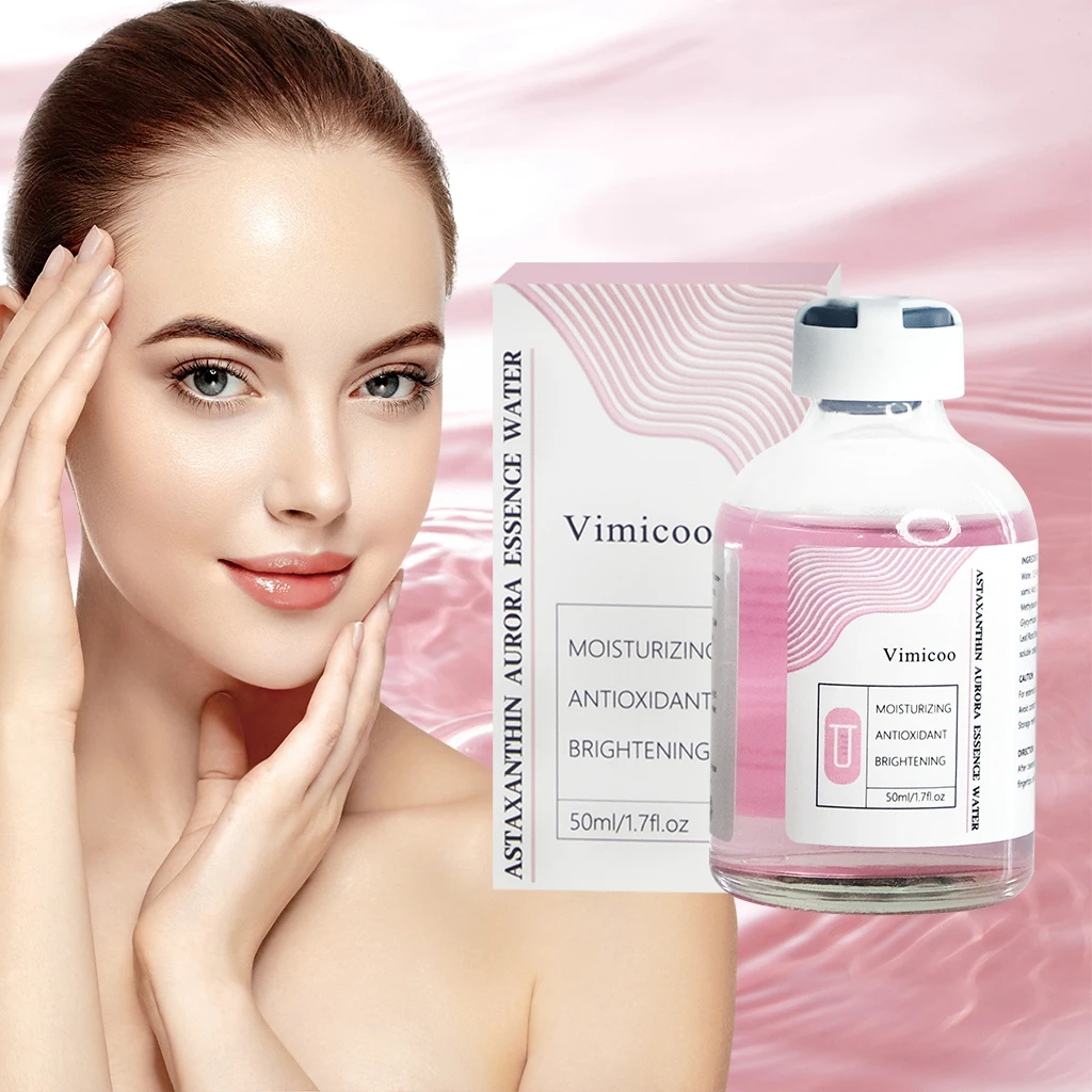 Factory Wholesale Custom Best Cosmetic Antioxidant Moisturizing Facial Care Serum Astaxanthin Aurora Essence Water