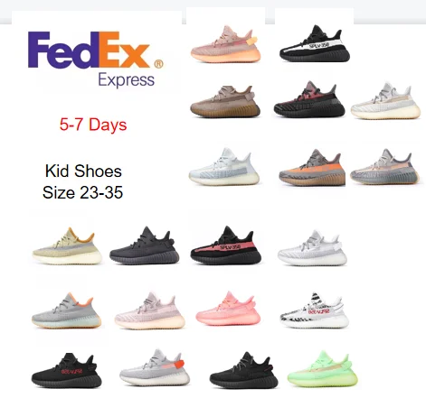 Лидер продаж, детские кроссовки Yeezy 350 v2 высокого качества, повседневные спортивные кроссовки для детей, Размер 23-35