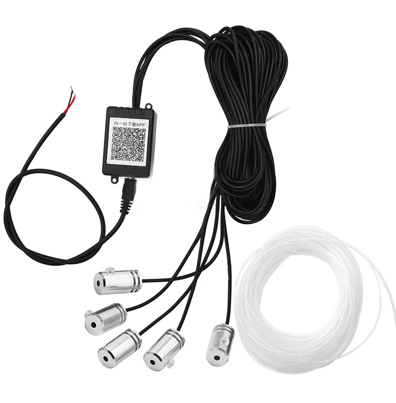 car accessories DIY interior decorative 12V RGB LED fiber car led strips ambient light app decorate atmosphere light Dashboard