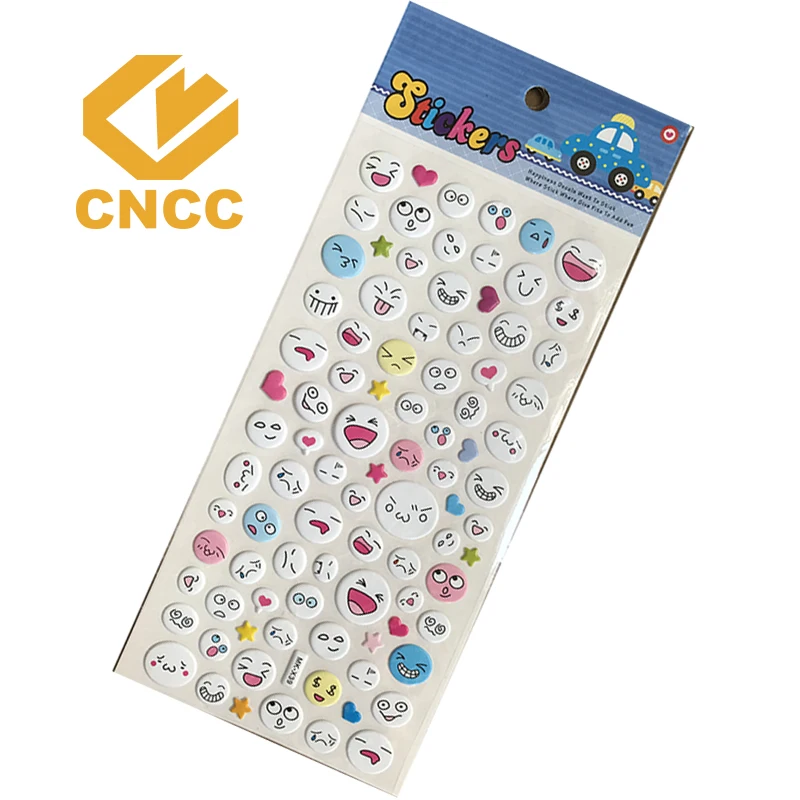 Custom Self Adhesive Kids Smile Cartoon Puffy Sticker 3D EVA Foam Letter Puffy Sticker