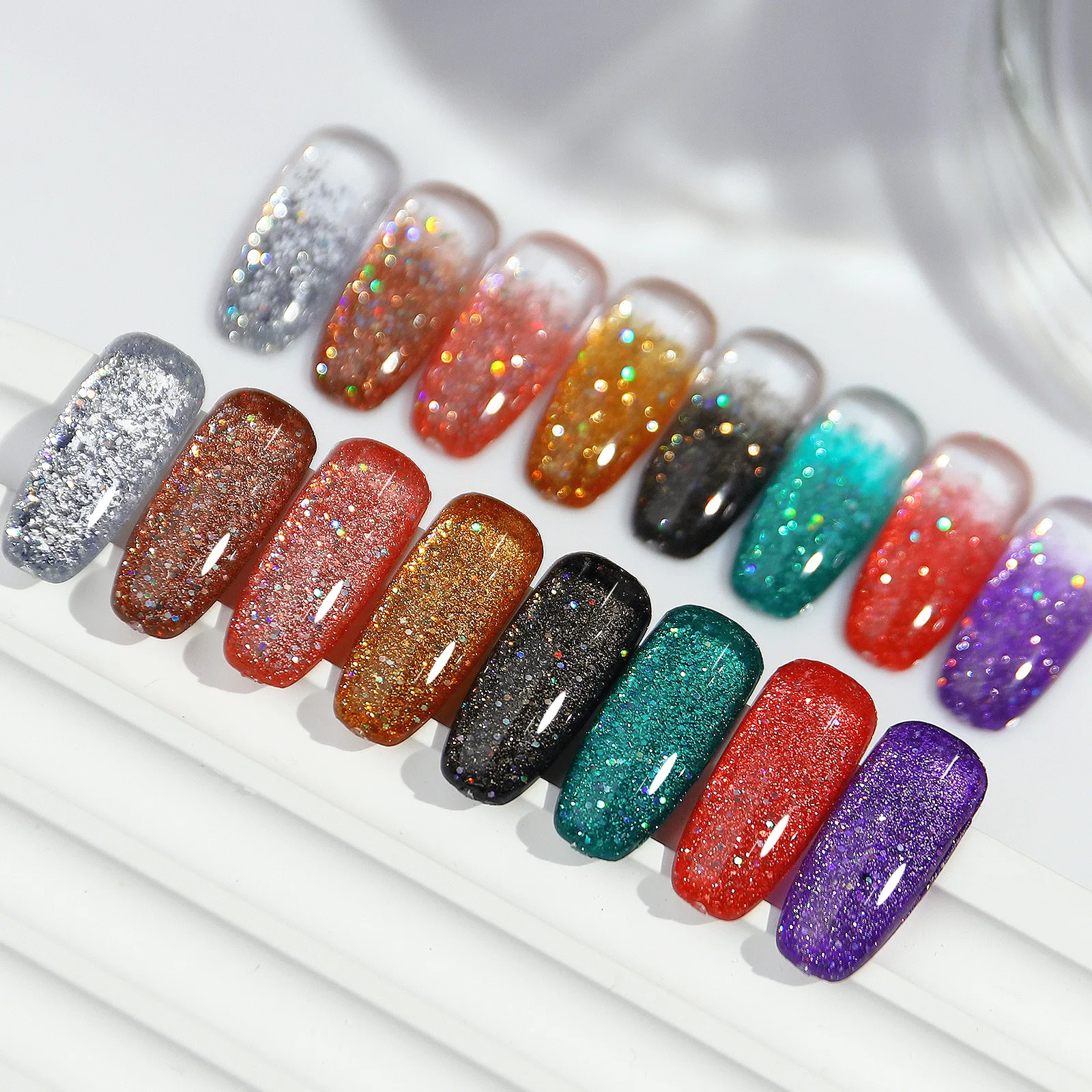 diamond nail polish gel Broken Diamond Glue Flash Galaxy Star Sequins Laser Nail Polish Poly Gel Type for Salon Use