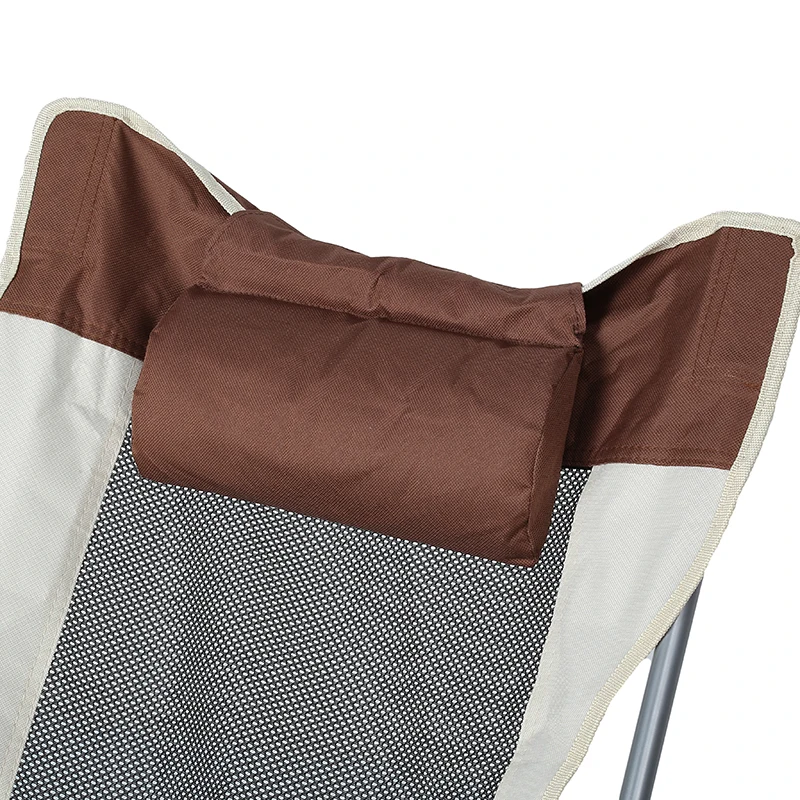 Outdoor Camping Beach Chair With Feet Rest Portable Folding Arm Cup Holder and Carrying Storage Bag