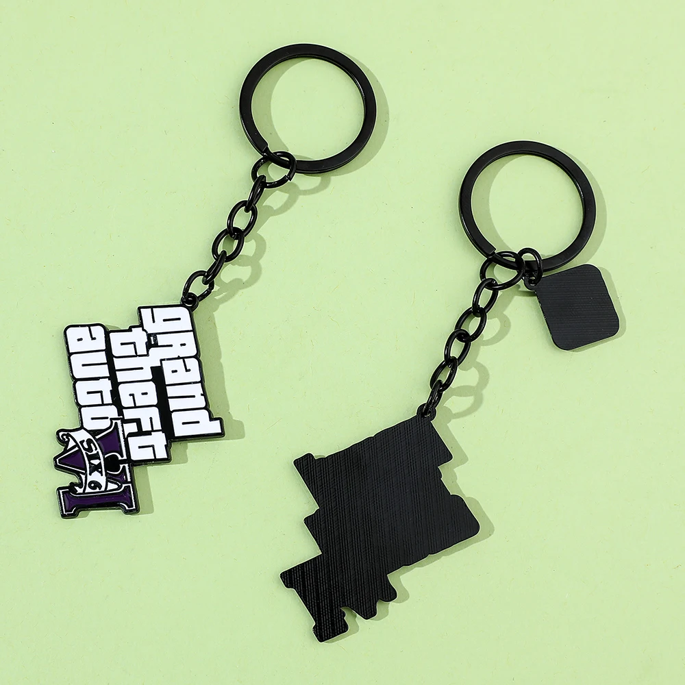 Game GTA V Grand Theft Auto 5 Keychain Pendant Key Chain Metal Holder Key Ring Fans Gift Jewelry Accessories PS4 Xbox PC Keyfob
