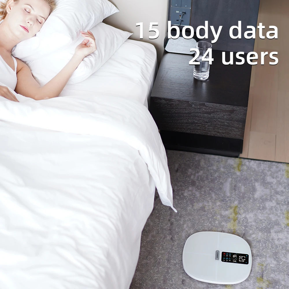 Welland Big Screen 15 Body Items Tracking Smart Household Digital Body Fat Bathroom Digital Weighing Scale