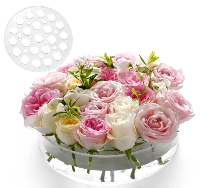 Clear Acrylic Vase Display Stand Desktop Tray Display Customized Available Plexiglass Vase Holder